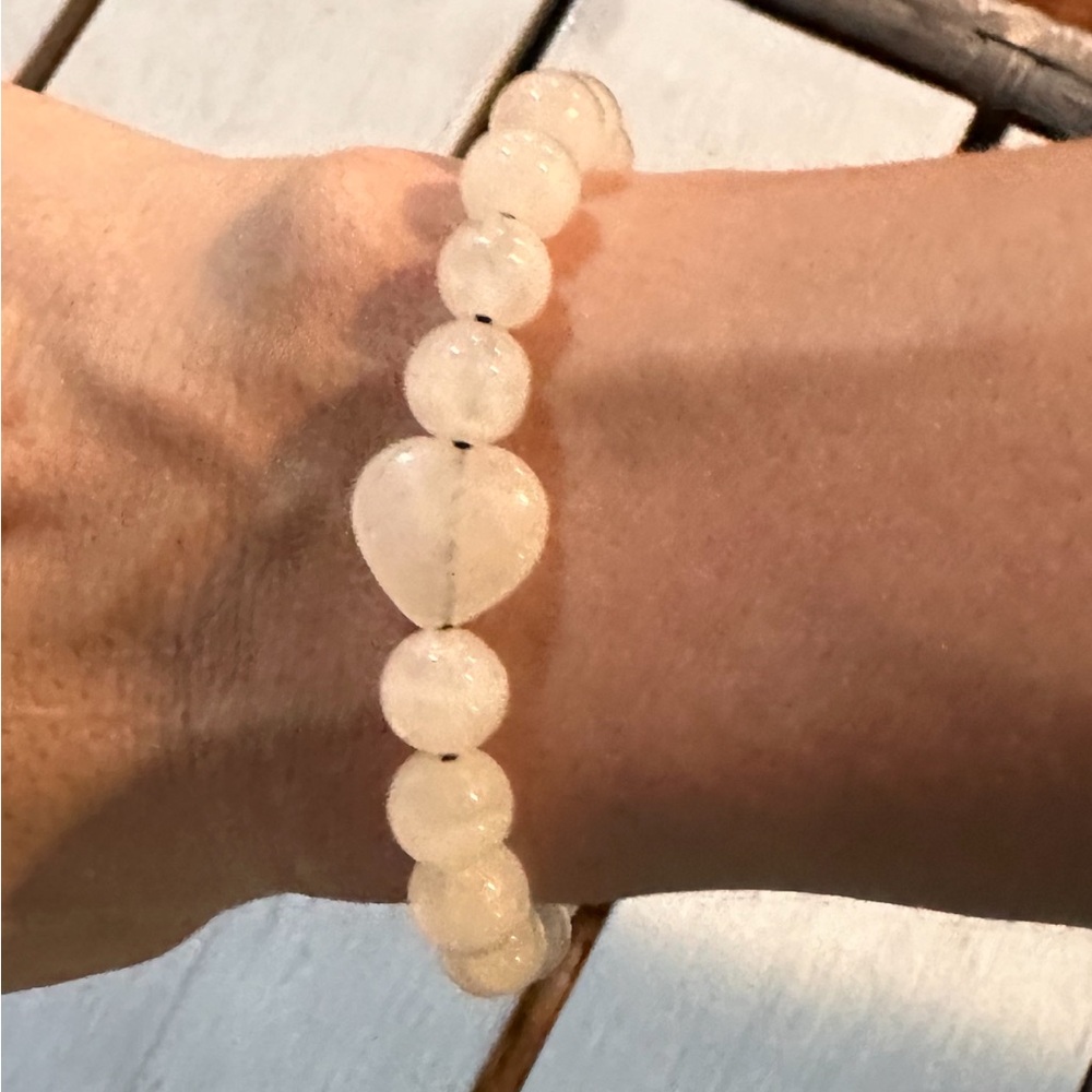 Morganite beaded Strech bracelet